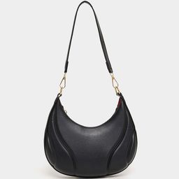 Styli Black Quilted Half Moon Hobo Handbag-48
