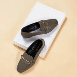 Forever Glam by Pantaloons Women Square Toe Comfort Insole Horsebit Loafers-40