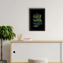 eCraftIndia Black & Blue Pizza Is The Only Love Triangle I want Quote UV Art Painting-picture-16