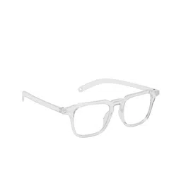 ALIGATORR Unisex Clear Lens & White Rectangle Sunglasses with UV Protected Lens-0