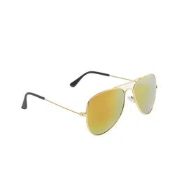 GARTH Unisex Yellow Lens & Gold Aviator Sunglasses with UV Protected Lens-44