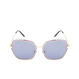 Ted Smith Unisex Blue Lens & Gold-Toned Square UV Protected Lens Sunglasses-40