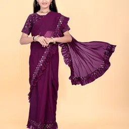 Shrithi Fashion Fab Embroidered Pure Georgette Saree-43