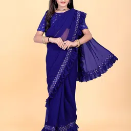 Shrithi Fashion Fab Sequinned Pure Georgette Ready to Wear Saree-42