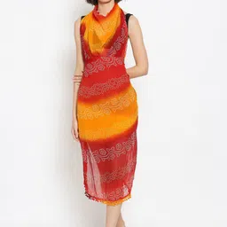 Dupatta Bazaar Women Red & Yellow Printed Sarong-image-39