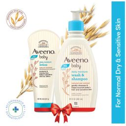 Aveeno Baby Daily Moisturizing Lotion & Wash Shampoo Combo | Dry, Itchy & Sensitive Skin-picture-27