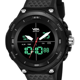 V2A Men Black Dial & Black Straps Analogue Multi Function Watch V2A-OT-1844-Black-Black-image-0