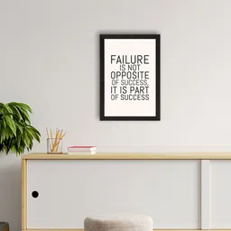 eCraftIndia Beige & Black Motivational Quote Printed Framed UV Art Painting-image-56