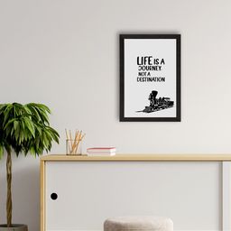 eCraftIndia White & Black Motivational Quote Printed Framed UV Art Painting-image-98
