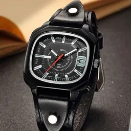WATCHSTAR Men Dial & Leather Wrap Around Straps Analogue Watch VINTAGE SQUARE BLACK-7