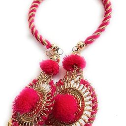 anishop Set of Handmade Silk Thread Flexible Bangles with Latkan In Cowrie Shell and Metal Moti Work for Women (Pack of 4) image 2