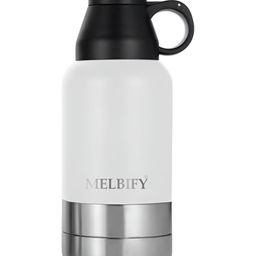 MELBIFY White & Black Stainless Steel Double Wall Vacuum Water Bottle 1 L-35
