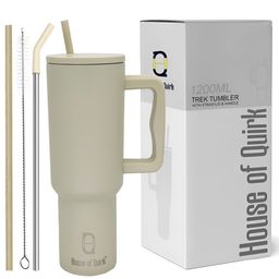 HOUSE OF QUIRK Khaki Stainless Steel Double Wall Vacuum Sipper Water Bottle 1.2 L-image-55