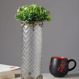 Decor de Maison GoldToned & White Botanic Trim Glass Vase-image-35