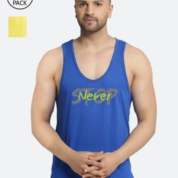 Friskers Men Pack of 2 Blue & Yellow never Gym Printed Cotton Gym Vest
C235-05-C171-06-S-image-6