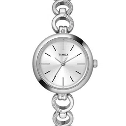 Timex Women Brass Dial & Bracelet Style Straps Analogue Watch TWEL11432-58