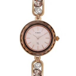 Timex Women Brass Dial & Bracelet Style Straps Analogue Watch TWEL17600-image-89