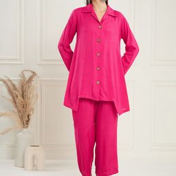 Sangria  Notch Lapel Collar Full sleeve Shirt With Trouser Co-Ords Set-picture-53