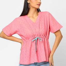KAMI KUBI Pure Cotton Cinched Waist Top-image-51