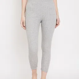 NEVA Women Grey Self-Striped Thermal Bottoms-image-6