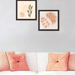 WENS Set Of 2 Rose & White Boho Art UV Textured Wall Arts-1