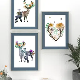 Art Street Set of 3 Animal Theme Framed Art Wall Decor-image-73