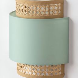 akway Blue & Beige Textured Wooden Contemporary Wall Lamp-27
