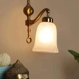ELIANTE Gold-Toned Aluminium Contemporary Bell Shaped Wall Lamp-image-9