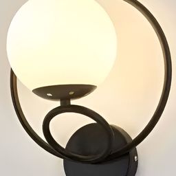 Areezo Black & White Iron Abstract Shaped Wall Lamp-22