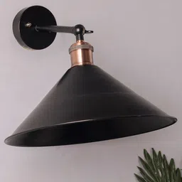 Homesake Black Solid Barn Cone Metal Swing Wall Lamp-image-71