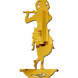 Wall1ders Gold Toned Acrylic Krishna Mirror Wall Stickers-23