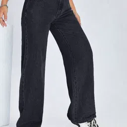 Glossia Women Comfort Straight Fit High-Rise Light Fade Acid Wash Stretchable Jeans-picture-42