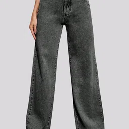 Glossia Women Comfort Straight Fit High-Rise Light Fade Acid Wash Stretchable Jeans-picture-33
