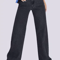 Glossia Women Comfort Straight Fit High-Rise Light Fade Acid Wash Stretchable Jeans-picture-20