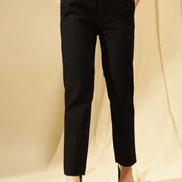 Xpose Women Relaxed Straight Fit High-Rise Easy Wash Trousers-image-10