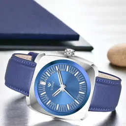 LORENZ Men Brass Dial & Leather Bracelet Style Straps Analogue Watch MK-4015R-47