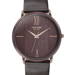 Sonata Poze Men Brass Dial & Leather Bracelet Style Straps Analogue Watch SP70004KL03-image-2