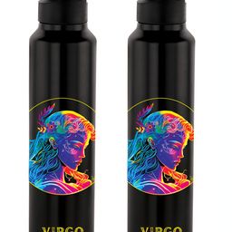 NIRLON Black 2 Pieces Printed Stainless Steel Single Wall Vacuum Sippers 1L Each-image-75