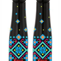 NIRLON Black &Blue 2 Pcs Printed Stainless Steel Single Wall Vacuum Water Bottles 1L Each-image-54