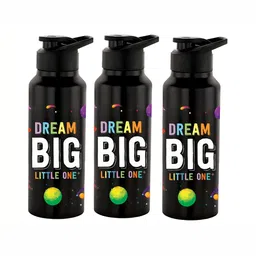 NIRLON Black 3 Pieces Printed Stainless Steel Single Wall Vacuum Sippers 750 ml Each-13