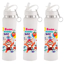 NIRLON White & Pink 3 Pcs Printed Stainless Steel Single Wall Vacuum Sippers 750 ml Each-20