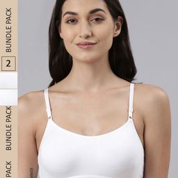 Dollar Missy Pack of 2 Cotton Wire-Free Beginners Bra DBG-4001-R3-WHT-PO2-10