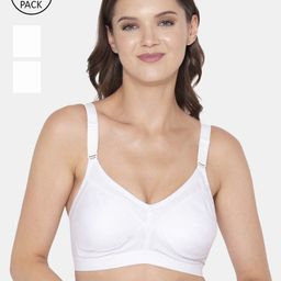 Souminie White Set of 3 Solid Non Padded Minimizer Cotton Bra-14