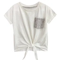 A T U N White Bubble Knot Top-52