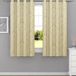 Raymond Home Cream-Coloured 2 Pcs Ethnic Motifs Woven Design Window Curtains-52