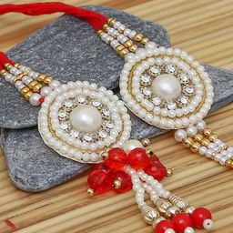 eCraftIndia Multicoloured Bhaiya Bhabhi Rakhi Gift Set-image-7