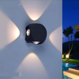 SPARK WORLD Black Aluminium Quirky Abstract Shaped Wall Lamp-10
