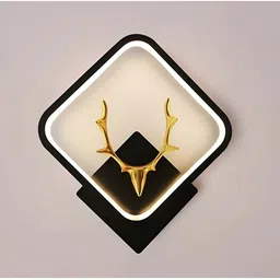 SPARK WORLD Black & Gold-Toned Aluminium Contemporary Wall Lamp-21