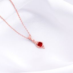 GIVA 925 Sterling Silver Rose Gold-Plated CZ Studded Pendant With Chain-image-87