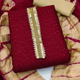 SHADOW & SAINING Embroidered Pure Cotton Unstitched Dress Material-picture-11